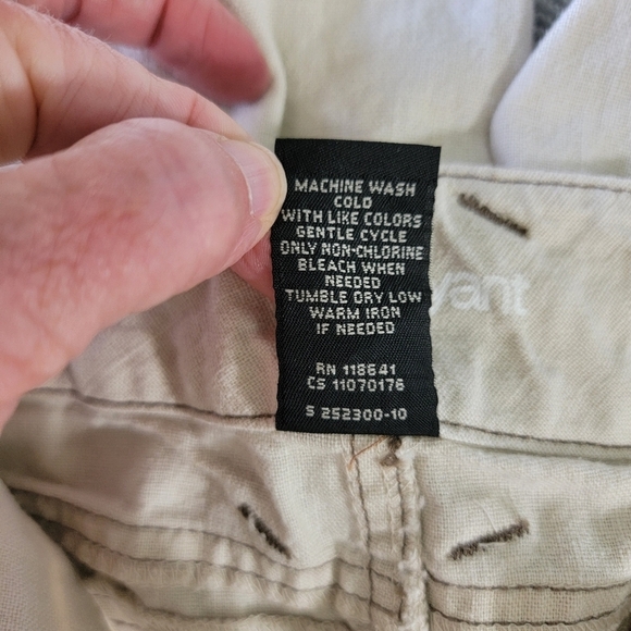 Lane Bryant Linen Cotton Blend Crop Pants Contrast Stitch Tan Pockets Size 14 - Picture 8 of 12